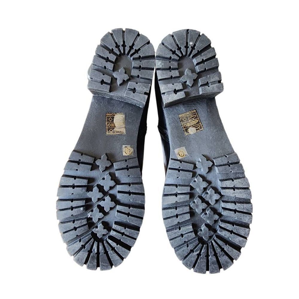 GC Shoes Noe Black Ankle Boots Booties Womens Stud Buckle Emo Block Lug Zip 9 - Picture 7 of 8